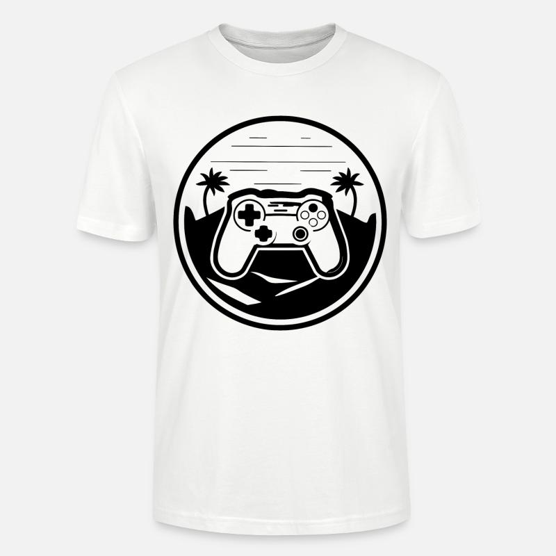 Graphismes de la manette de jeu - T-shirt bio CRAFTER Stanley Stella Unisexe - blanc