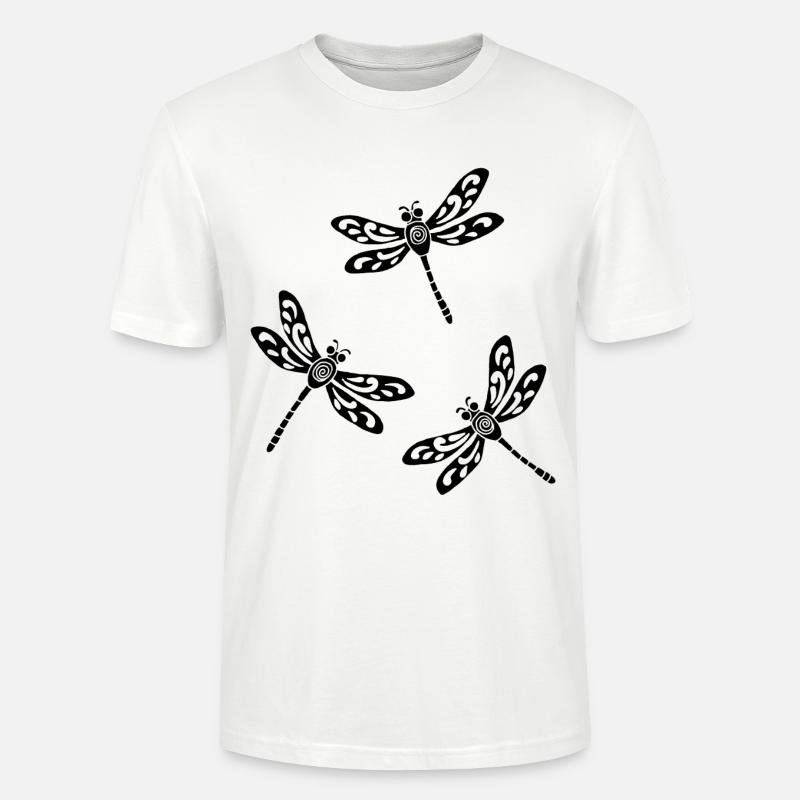 Trio schwarzer Libellen - Stanley/Stella Unisex Bio-T-Shirt CRAFTER - Weiß