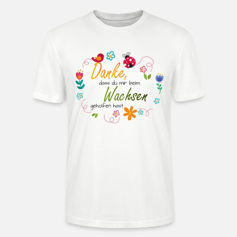 Blumenkranz - bunte Blumen - Vogel - Marienkäfer  - Stanley/Stella Unisex Bio-T-Shirt CRAFTER - Weiß