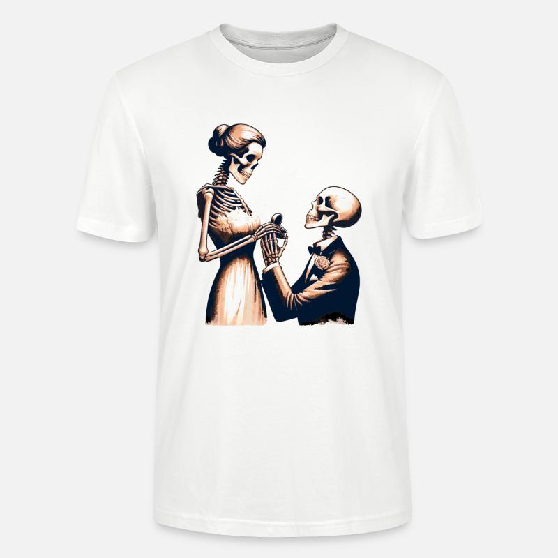 Conception de parodie de squelette de mariage - T-shirt bio CRAFTER Stanley Stella Unisexe - blanc