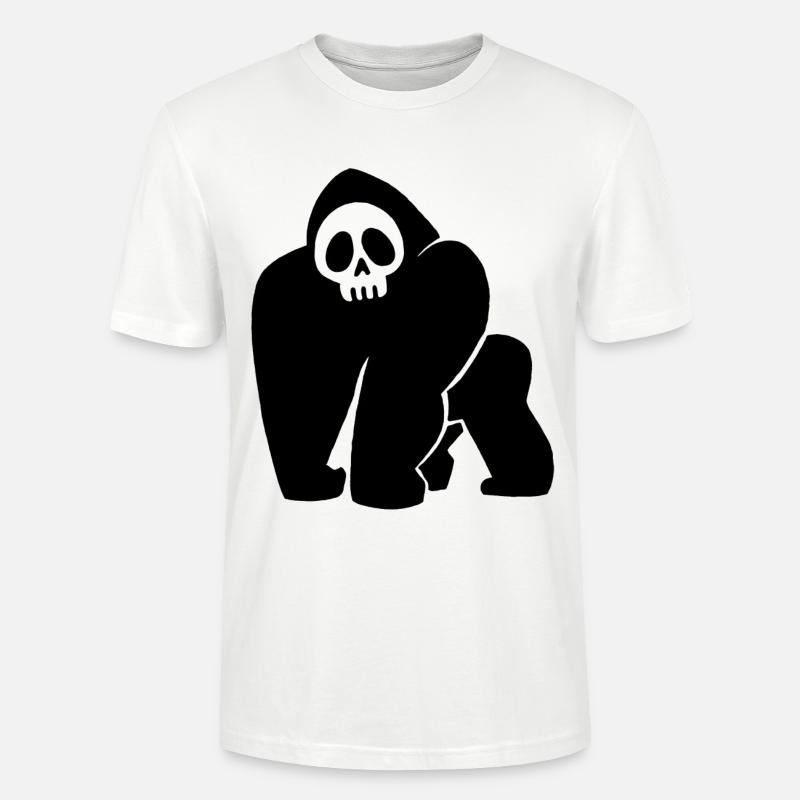 Schwarzer Gorilla Schädel - Stanley/Stella Unisex Bio-T-Shirt CRAFTER - Weiß