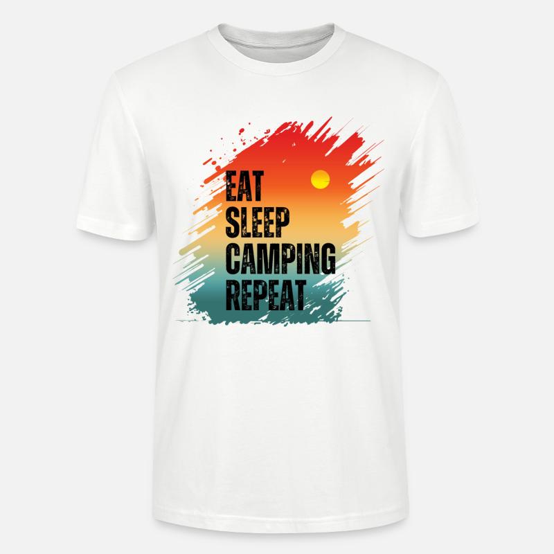 MANGER DORMIR CAMPING RÉPÉTER - T-shirt bio CRAFTER Stanley Stella Unisexe - blanc