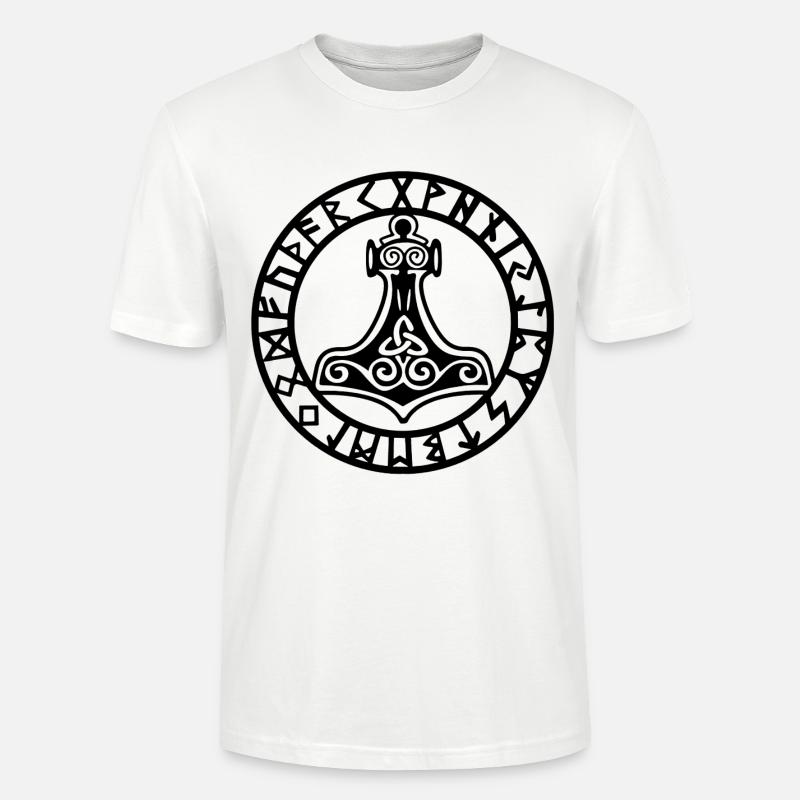 Schwarzer Wikingerhammer - Stanley/Stella Unisex Bio-T-Shirt CRAFTER - Weiß