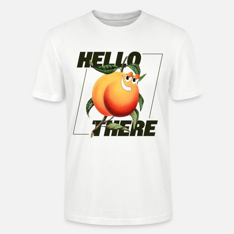 Peach Retro – Hello There Statement - Stanley/Stella Unisex Bio-T-Shirt CRAFTER - Weiß