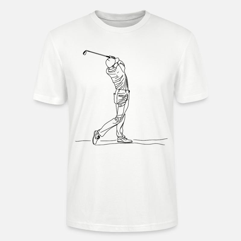 Golf Boy One Line Drawing - Stanley/Stella Unisex Bio-T-Shirt CRAFTER - Weiß