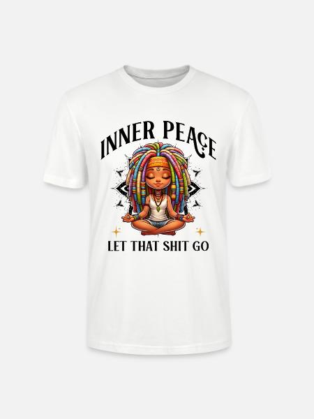 Bunte Meditationsfigur Dreadlocks Yoga  - Stanley/Stella Unisex Bio-T-Shirt CRAFTER - Weiß