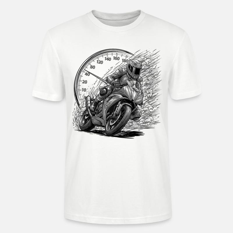 Biker, der von Geschwindigkeit angetrieben wird - Stanley/Stella Unisex Bio-T-Shirt CRAFTER - Weiß