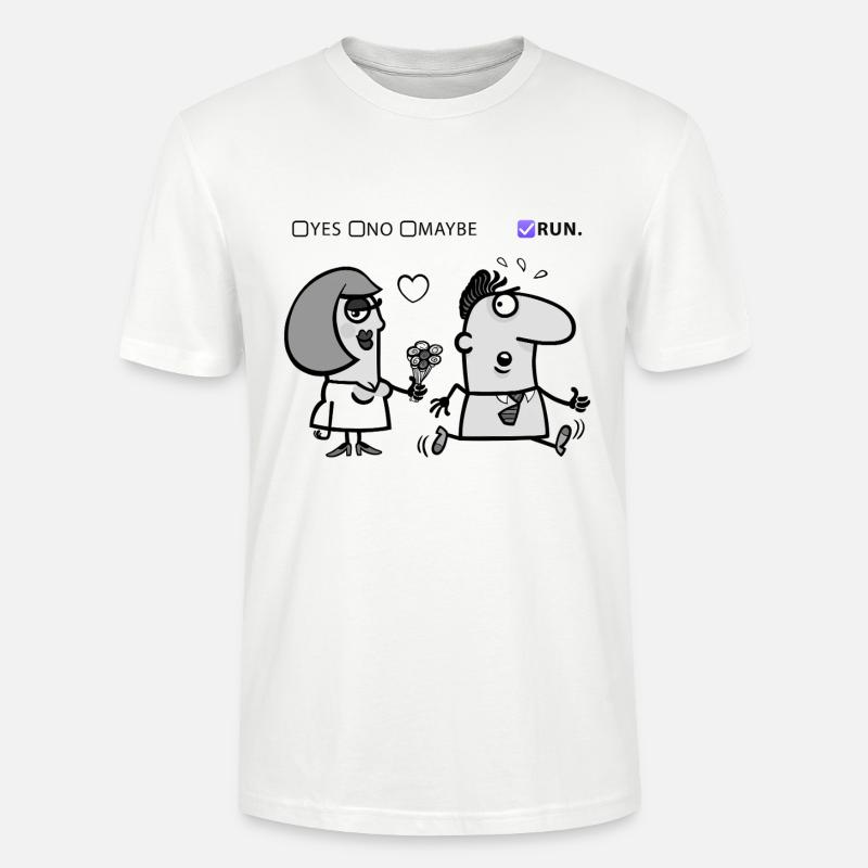 Liebe oder Flucht – Skurriles Humor-Design - Stanley/Stella Unisex Bio-T-Shirt CRAFTER - Weiß