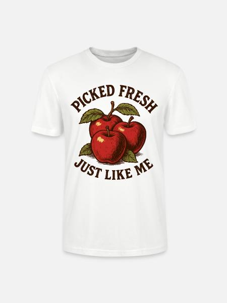 Humor Frau Apfel Pflücken - Stanley/Stella Unisex Bio-T-Shirt CRAFTER - Weiß