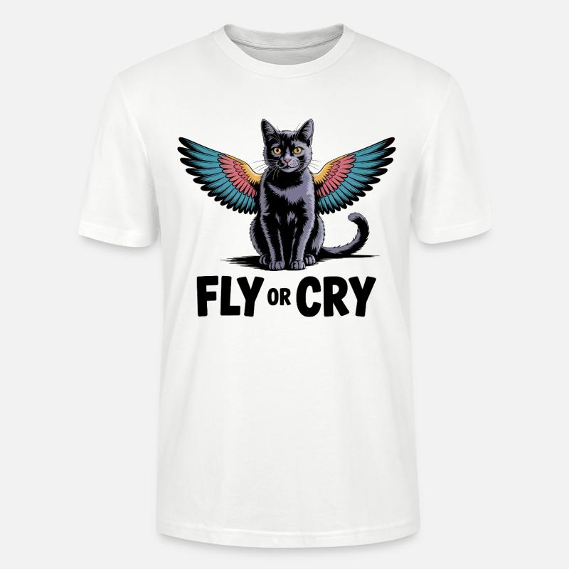 Fliege oder rufe Katze - Stanley/Stella Unisex Bio-T-Shirt CRAFTER - Weiß