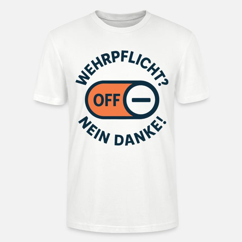 Objection de conscience – conscription Non merci - T-shirt bio CRAFTER Stanley Stella Unisexe - blanc