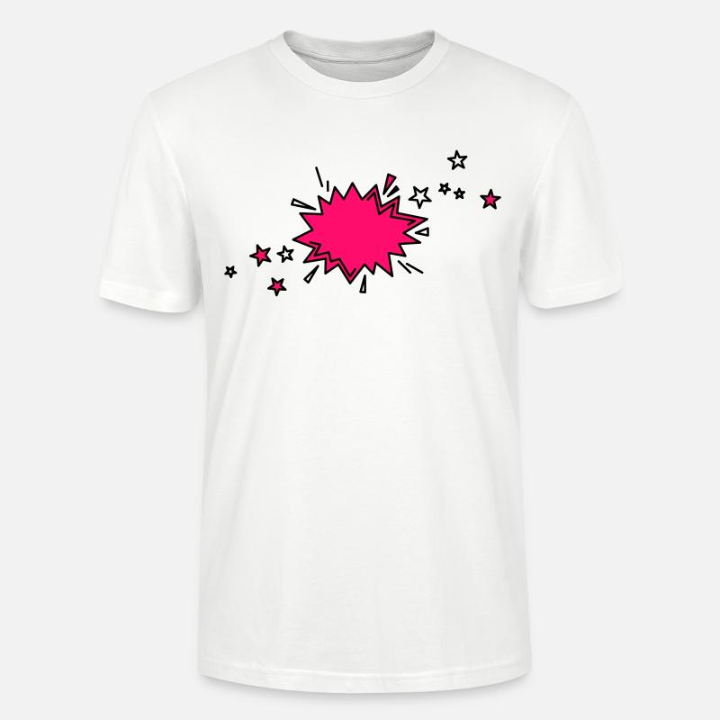 Comic Element in schwarz und pink - Stanley/Stella Unisex Bio-T-Shirt CRAFTER - Weiß