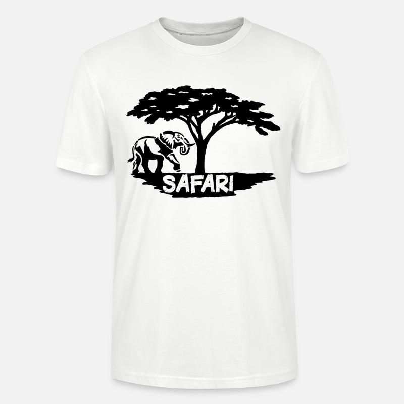 Safari und schwarzer Elefant - Stanley/Stella Unisex Bio-T-Shirt CRAFTER - Weiß