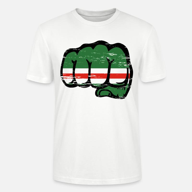 Tschetschenien Flagge Faust used - Stanley/Stella Unisex Bio-T-Shirt CRAFTER - Weiß