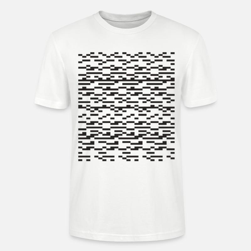 Noir Stripe pixeliges Glitch Grid - Stanley/Stella Unisex Bio-T-Shirt CRAFTER - Weiß