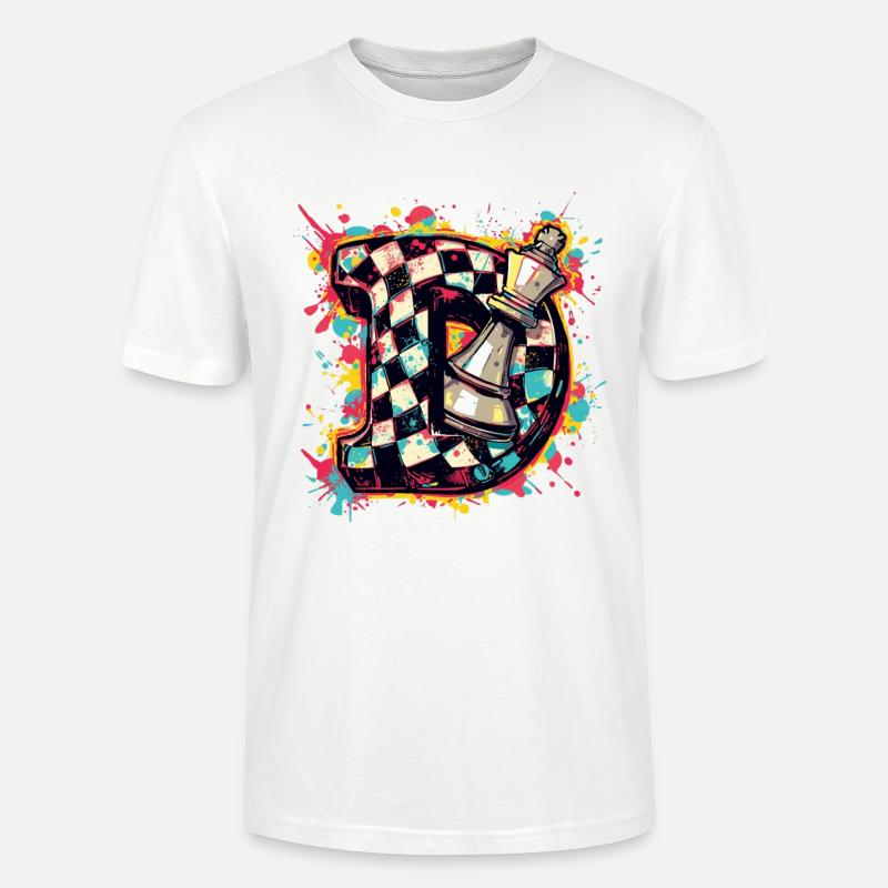 Dame Graffiti Farbexplosion Schachspieler - Stanley/Stella Unisex Bio-T-Shirt CRAFTER - Weiß