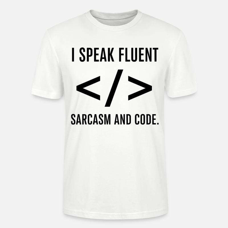 Je parle couramment le code - T-shirt bio CRAFTER Stanley Stella Unisexe - blanc