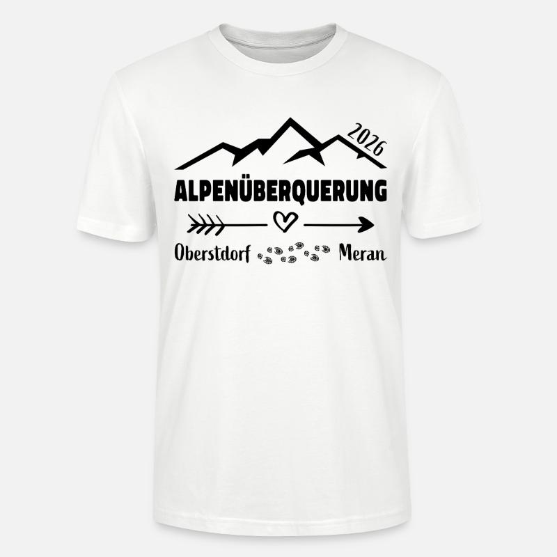 Alpenüberquerung E5 2026 Oberstdorf Meran - Stanley/Stella Unisex Bio-T-Shirt CRAFTER - Weiß