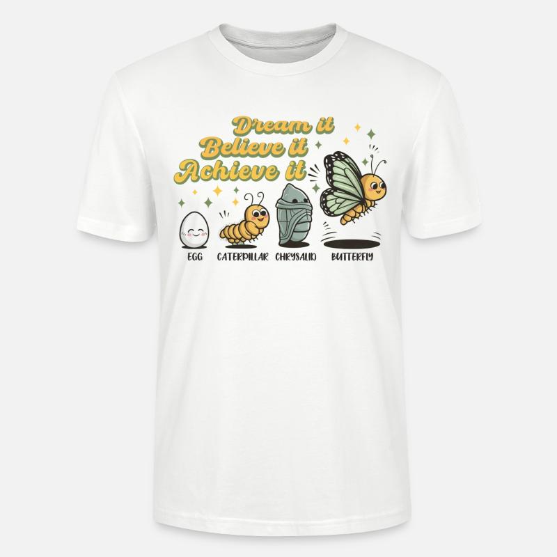 Chenille Papillon Ecole Evolution Cadeau - T-shirt bio CRAFTER Stanley Stella Unisexe - blanc