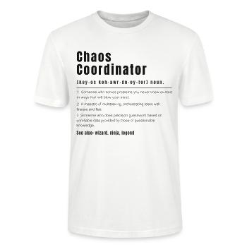 Coordinateur du Chaos Définition Manager Collaborateur - T-shirt bio CRAFTER Stanley Stella Unisexe - blanc - Devant - Alina (178cm) & Michal (187cm)