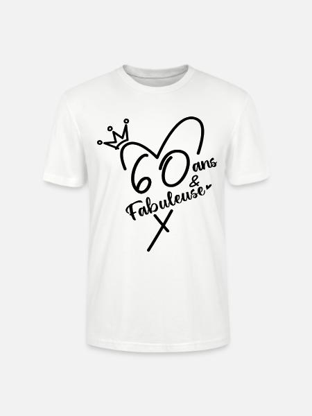 60 Jahre und fabelhafte Frau Geburtstagsgeschenk - Stanley/Stella Unisex Bio-T-Shirt CRAFTER - Weiß