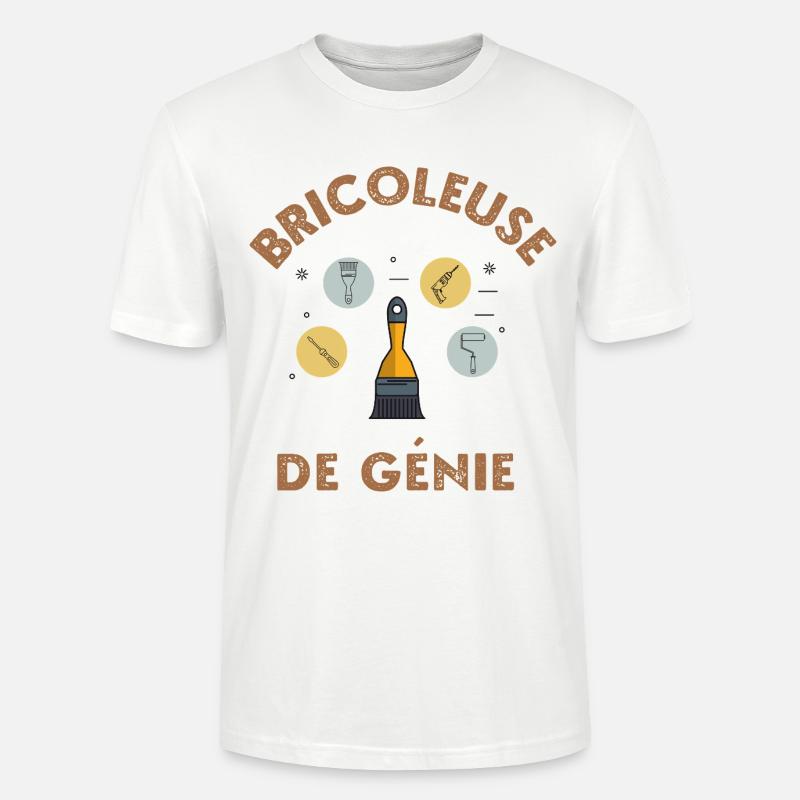 Bricoleuse de génie - T-shirt bio CRAFTER Stanley Stella Unisexe - blanc