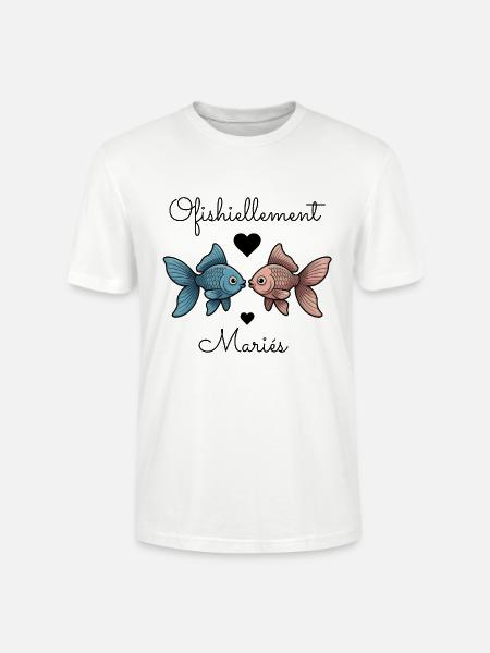 Ofishiellement Ehe-Humor-Pfirsich-Hochzeitspaar - Stanley/Stella Unisex Bio-T-Shirt CRAFTER - Weiß
