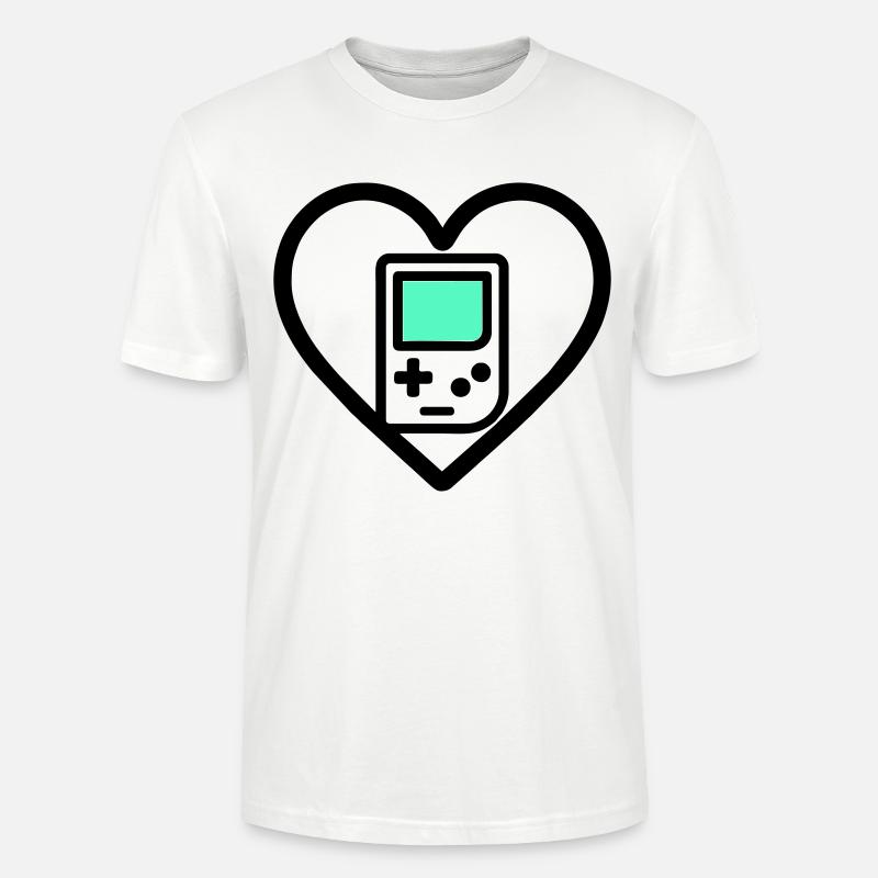 Retro Heart – Console portable rétro - T-shirt bio CRAFTER Stanley Stella Unisexe - blanc