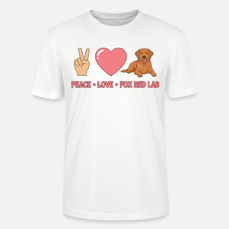 Peace Love Fox Red Lab - Stanley/Stella Unisex Bio-T-Shirt CRAFTER - Weiß