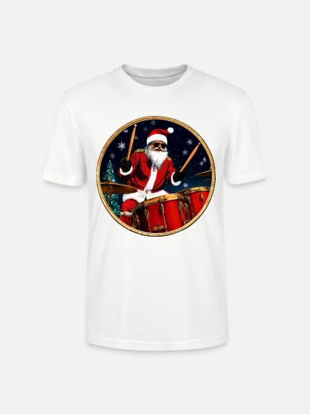 Batteur Noël - T-shirt bio CRAFTER Stanley Stella Unisexe - blanc