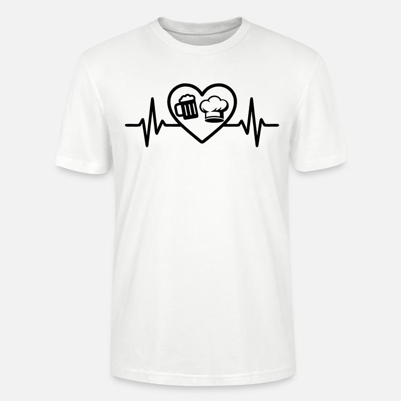 Herz Bier Küche Humor - Stanley/Stella Unisex Bio-T-Shirt CRAFTER - Weiß