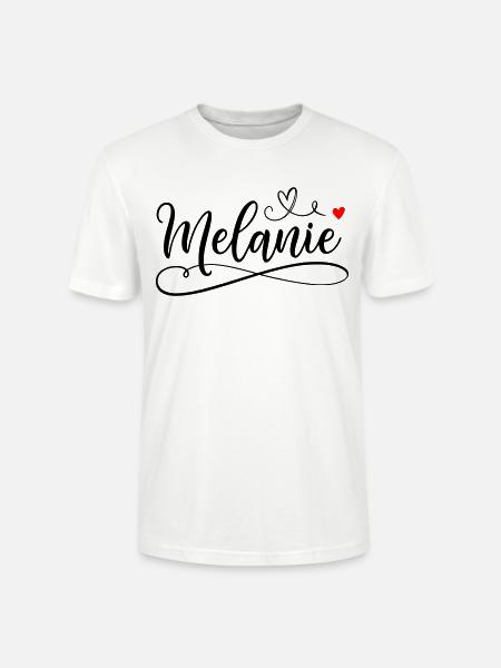 Melanie Name Vorname mit Herzchen - Stanley/Stella Unisex Bio-T-Shirt CRAFTER - Weiß