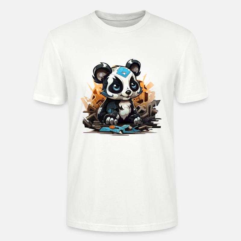 Charme de bloc de construction Panda - T-shirt bio CRAFTER Stanley Stella Unisexe - blanc