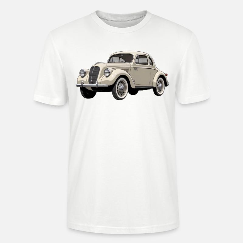 Beige Oldtimer Coupé Artwork - Stanley/Stella Unisex Bio-T-Shirt CRAFTER - Weiß