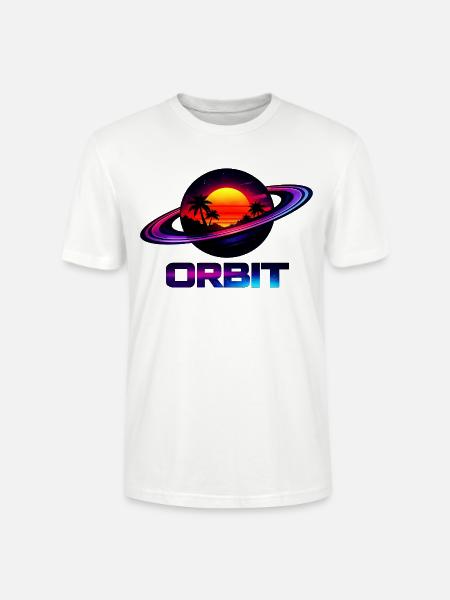 Geometrische Saturn-Umlaufbahn Retro Synthwave 80s - Stanley/Stella Unisex Bio-T-Shirt CRAFTER - Weiß