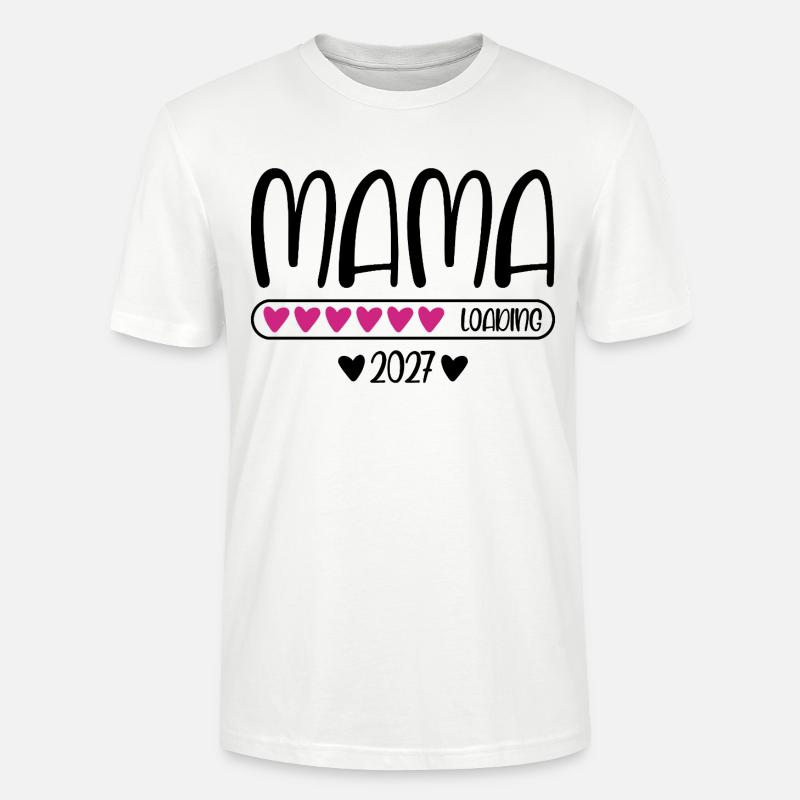 Mama 2027 loading mit Herzchen Ladebalken - Stanley/Stella Unisex Bio-T-Shirt CRAFTER - Weiß
