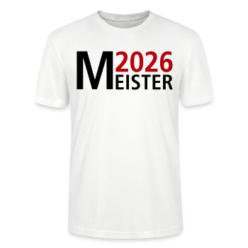 Meister 2026 Meisterschaft - Stanley/Stella Unisex Bio-T-Shirt CRAFTER - Weiß - Vorne - Alina (178cm) & Michal (187cm)