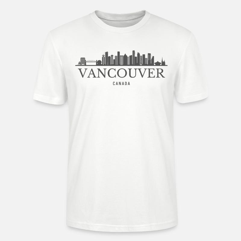 Vancouver Canada, silhouette de Vancouver - T-shirt bio CRAFTER Stanley Stella Unisexe - blanc