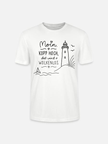 Moin Kopp Hoch Wolkenlos - Stanley/Stella Unisex Bio-T-Shirt CRAFTER - Weiß