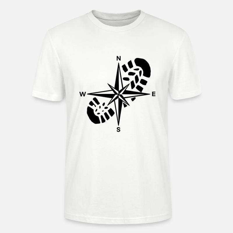Hiker Compass Wandergeschenk - Stanley/Stella Unisex Bio-T-Shirt CRAFTER - Weiß
