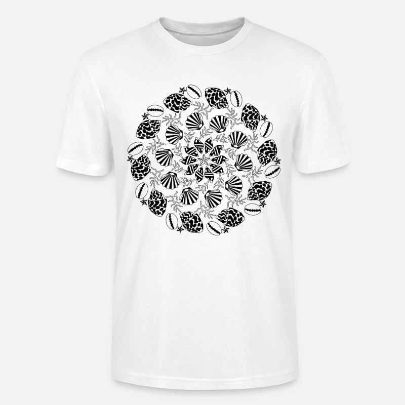 Shell Mandala noir et blanc - T-shirt bio CRAFTER Stanley Stella Unisexe - blanc