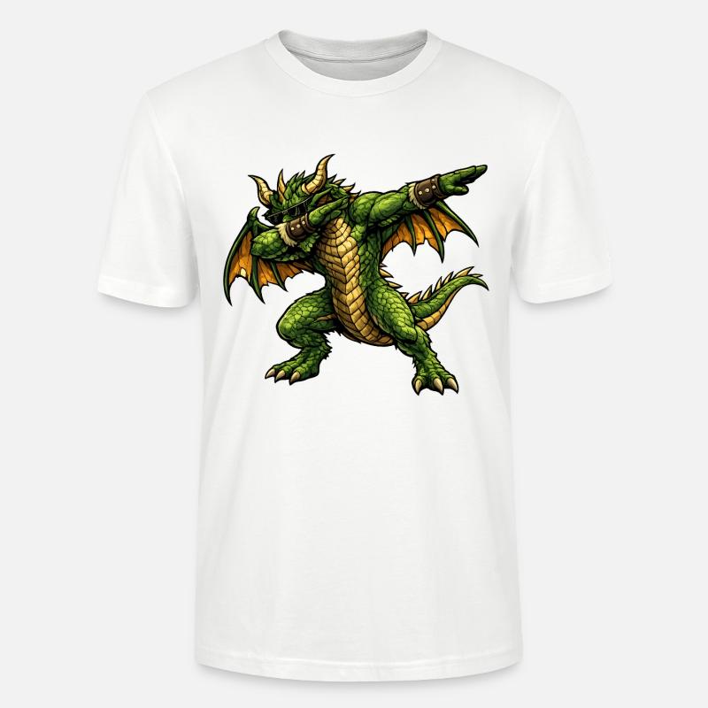 Ernsthafter Dabbing Drache - Stanley/Stella Unisex Bio-T-Shirt CRAFTER - Weiß