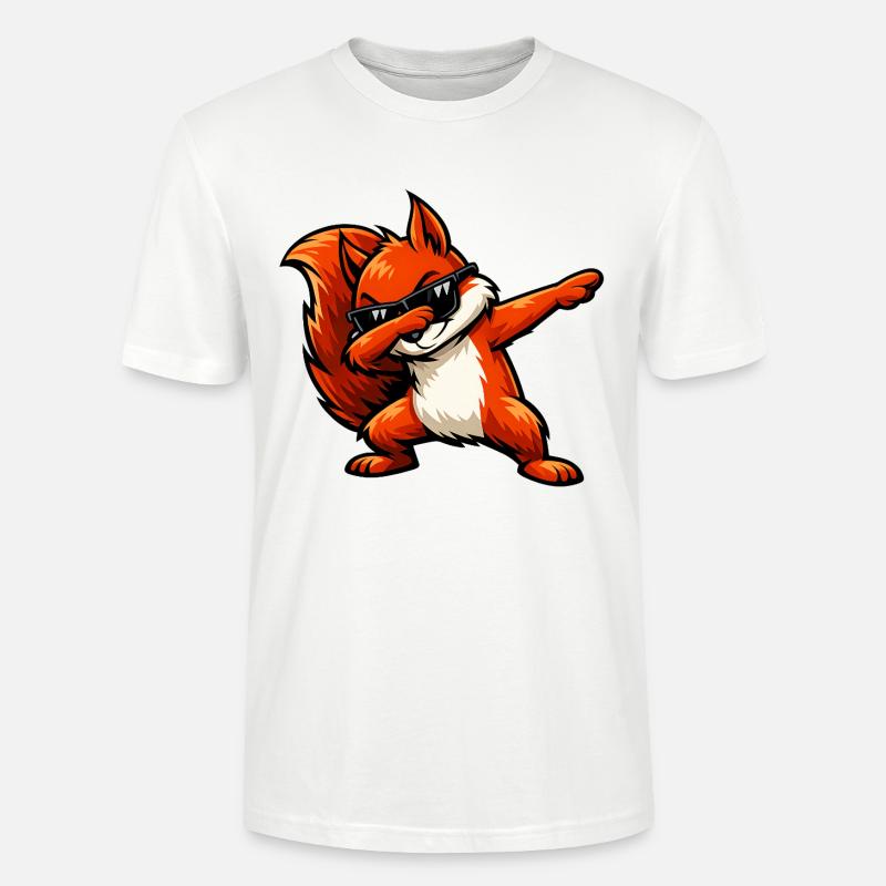 Dabbing Rotes Eichhörnchen - Stanley/Stella Unisex Bio-T-Shirt CRAFTER - Weiß