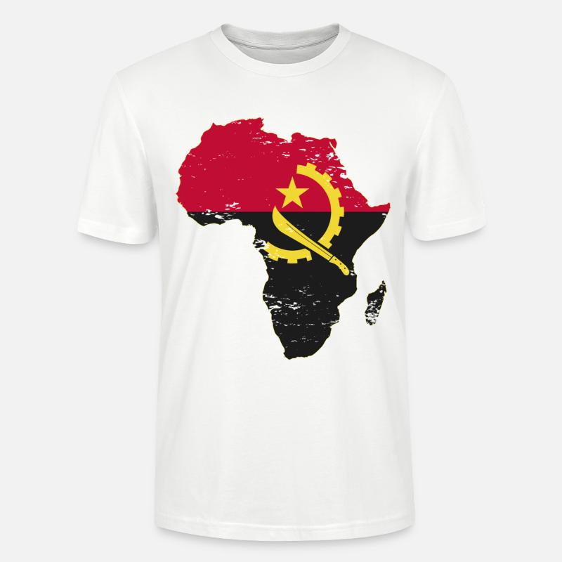 Drapeau de l’Angola Afrique - T-shirt bio CRAFTER Stanley Stella Unisexe - blanc
