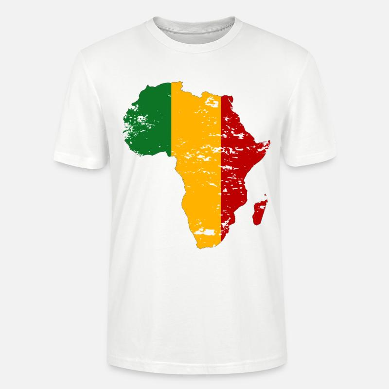 Drapeau du Mali Afrique utilisé - T-shirt bio CRAFTER Stanley Stella Unisexe - blanc