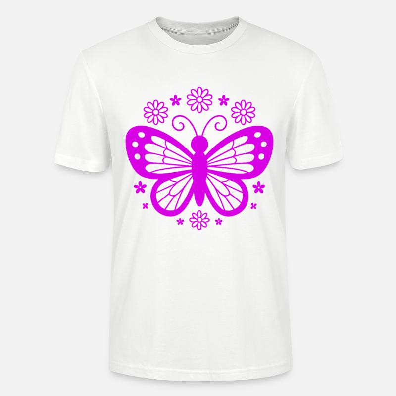 Pinkschmetterling Blütentraum - Stanley/Stella Unisex Bio-T-Shirt CRAFTER - Weiß