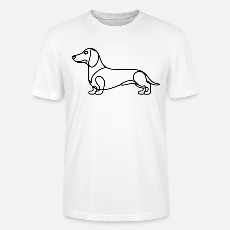 Dackel Lineart - Stanley/Stella Unisex Bio-T-Shirt CRAFTER - Weiß