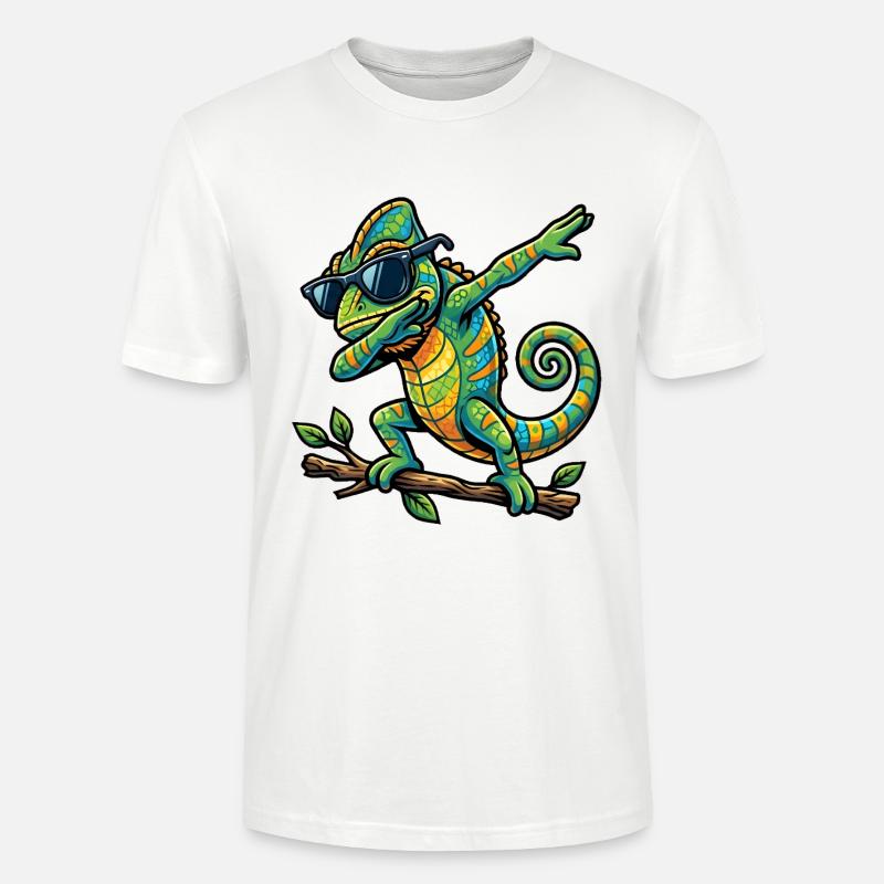 Dabbing Chamäleon - Stanley/Stella Unisex Bio-T-Shirt CRAFTER - Weiß