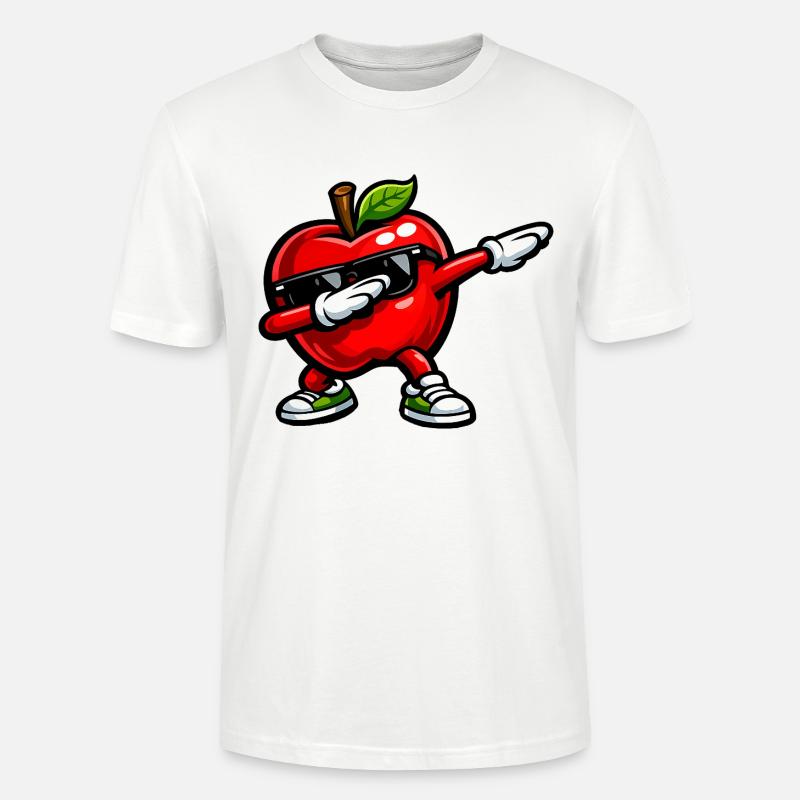 Dabbing Roter Apfel - Stanley/Stella Unisex Bio-T-Shirt CRAFTER - Weiß
