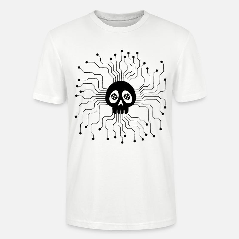 Microprocessor Skull (Black) - Stanley/Stella CRAFTER Unisex Organic T-Shirt - white